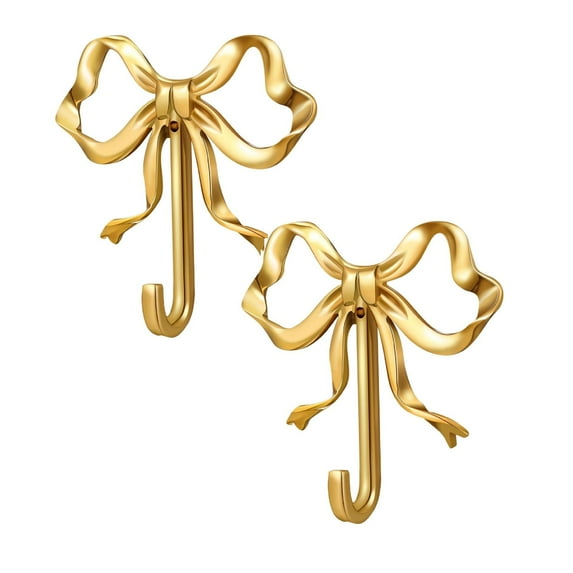 Clearance Household hooks under $8,Gold Bow Knot Hooks Brass Bow Wall Hooks Door Hanger Towel Hooks Brass Coat Hooks Decorative Hooks For Bathroom Living Room Kitchen Decor 2PC