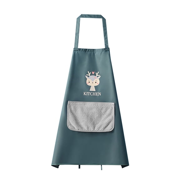 Clearance! Huayishang Aprons for Women with Pockets Kitchen Apron with Hand Wiping Waterproof Oily Apron Housework Cleaning Hanging Neck Apron Kitchen Essentials Navy