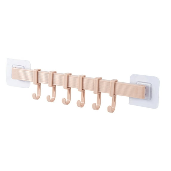 Clearance! Huayishang the Hook Coat Hooks Wall Mount Coat Rack Wall Mount with 6 Hooks White Wall Mounted Modern Coat Rack Coat Hook for Living Room Entrance Bedroom Kitchen Bathroom Pink