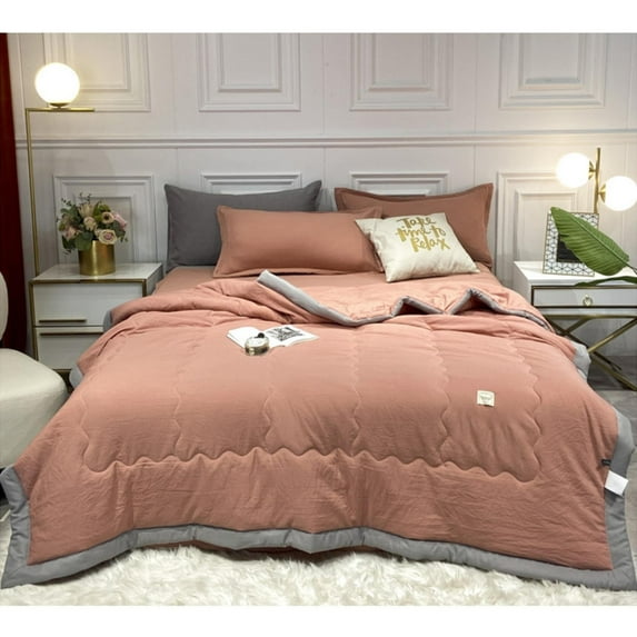 Huayishang Contemporary Multicolor Solid Print Quilted Quilts, Queen - All-Season