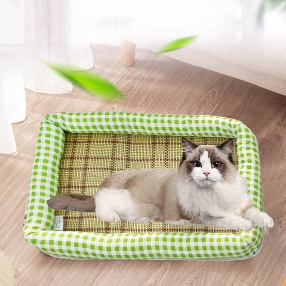 Ice Rattan Cooling Bed for Cats Dogs, Pet Ice Cooling Mat, Summer Cooling Pet Mat Ice Pad Sleeping Mats, Cool Pad Cushion Dog Cat Puppy Blanket Pet Self Cooling Pad