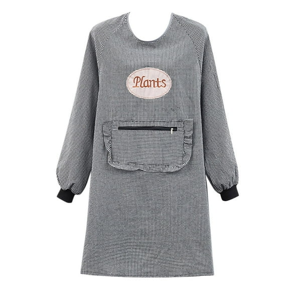 Clearance! Ikeay Apron, Women Long Sleeve Aprons Oil Proof Cotton Home Kitchen Cooking Clean Apron Pocket