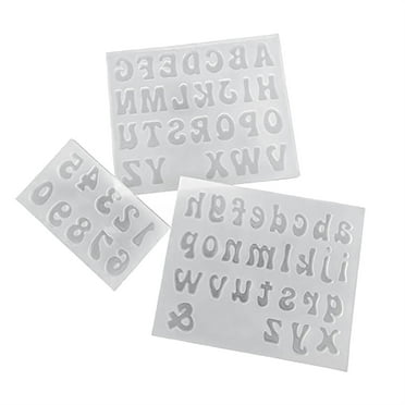 Clearance! Ikeay Cake Mold Set, for Clearly Molds Letters Casting Uppercase Silicone Resin Small Reverse Numbers Molds Epoxy Lowercase Set Resin Cake Mould
