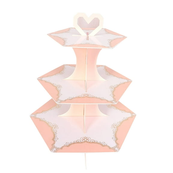 Clearance! Ikeay Holder for Shower, 3-Tier Cardboard Cupcake Stand Dessert Tower Stacker Platter Food Display