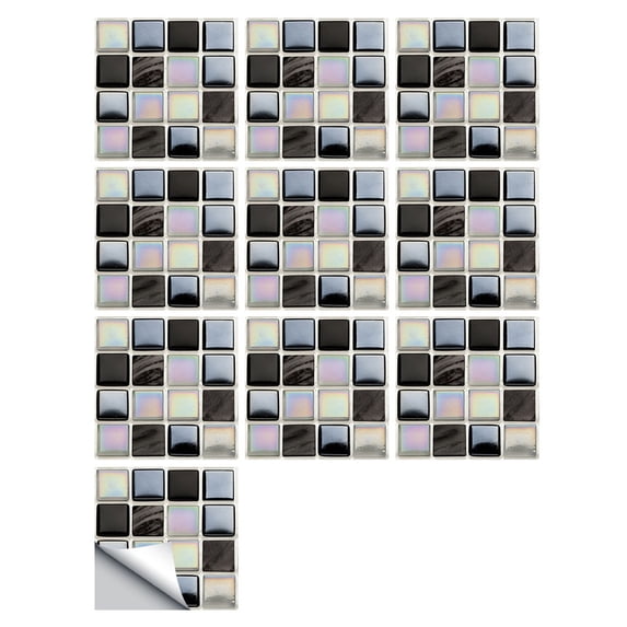 Ikeay Wall Stickers Set of 10 Pieces Self-Adhesive Tile 3D Stickers Kitchen Bathroom Wall Stickers Decoration 1 Set 10Pc
