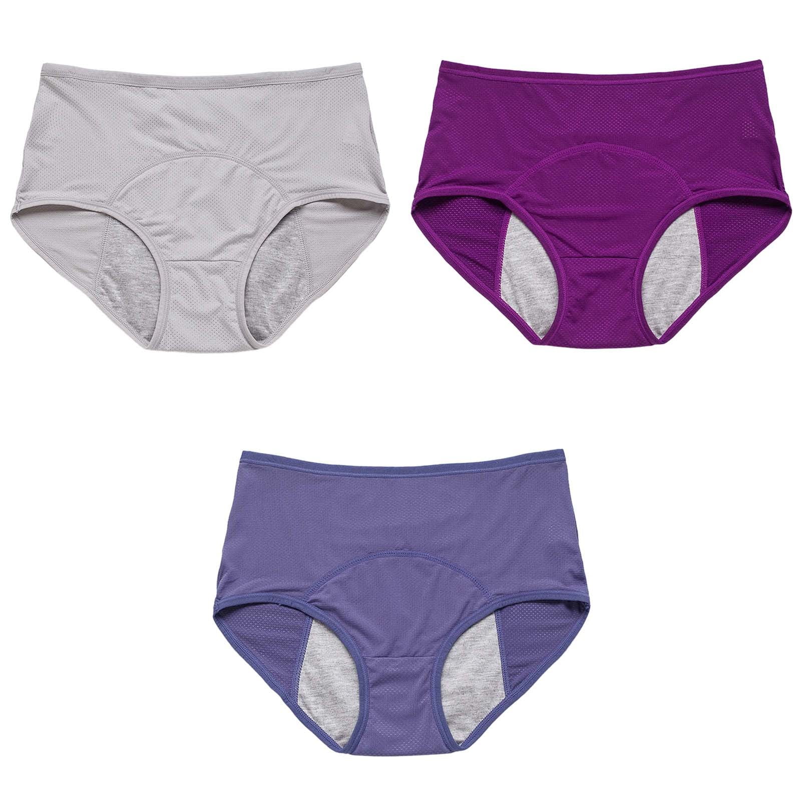 Clearance Incontinence Underwear for Women, Leak Proof Underwear for Women, Washable Reusable Incontinence Underwear for Women 3 Packs