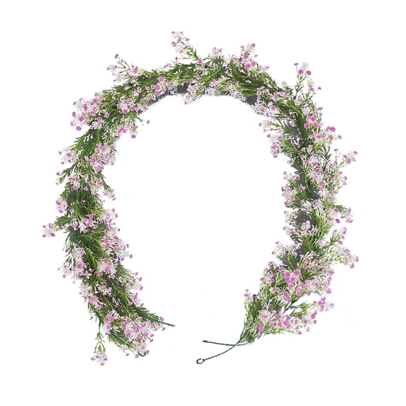 Hvmvliv Indoor Christmas Garland Simulation Rattan Flower Vines Christmas Decorative Fake Garland Home Living Room Wall Fireplace Decorations Eucalyptuss Rattan Garlands Christmas Decor Purple