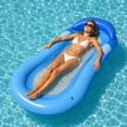 thumbnail image 1 of Clearance Inflatable Pool Float Adult - Pool Floaties Lounger Floats Floating Chair Raft, Water Floaty Lake Lounge Tanning Floats Beach Party Toys for Kiddo Adults (Blue), 1 of 7