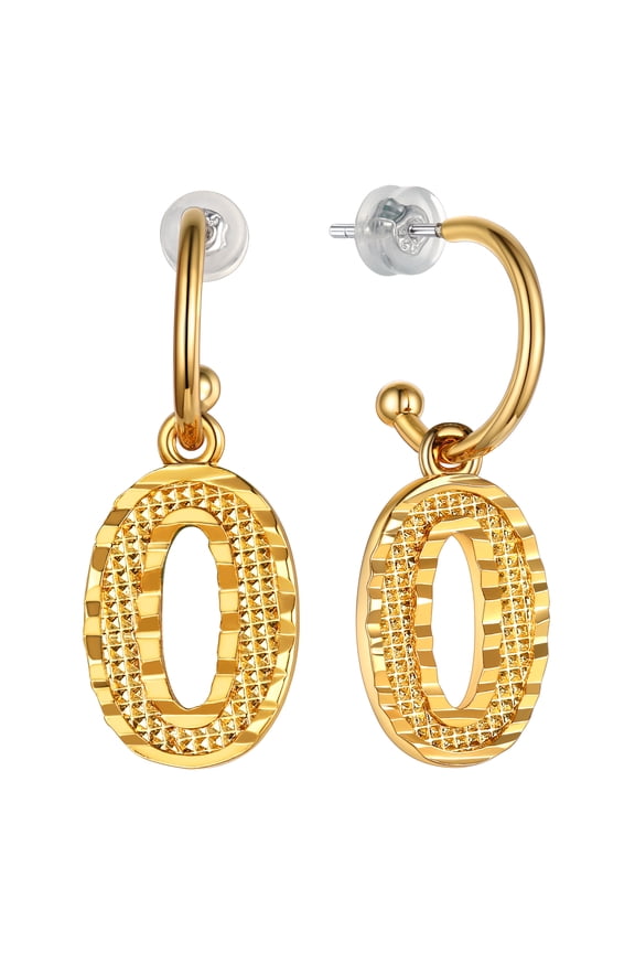 Clearance Gold Plated Initial Earrings for Women Alphabet O Dangle Earrings Birthday Valentines Day Jewelry Gifts Girlfriend Wife Her Age Ideas
