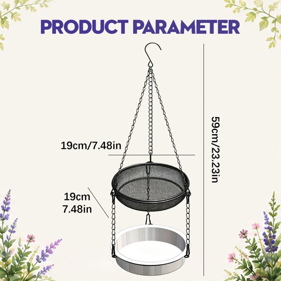 Clearance Iron Platform Hanging Bird Feeder for Outdoors Capacity Crow and Hummingbird Feeder Easy To Install Decorative Garden Balcony Accessory