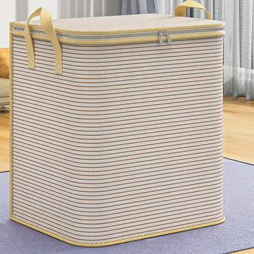 Clearance Item! Alofun Storage Basket Large Blanket Storage Heavy Duty Mobile Bag with Zipper and Reinforced Handling Container Closet Organizer and Storage Mobile Bag for Bedding Coffee A