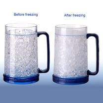 Clearance Item!Xmealix Double Wall Gel Coffee Mug Frosty Freezer Ice Mugs Clear Beach Pool Party Ice Beer Ice Drink Double Plastic Cup 16Oz (Blue and Green)