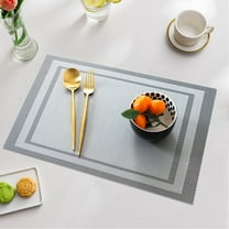 Clearance Item!npkgvia Table Placemats,Kitchen Decor,Kitchen Placemats Heat Place Mats Washable PVC Table Mats Woven Vinyl Plastic Placemats for Dining Table Non Slip Stain,Home Essentials,Gray