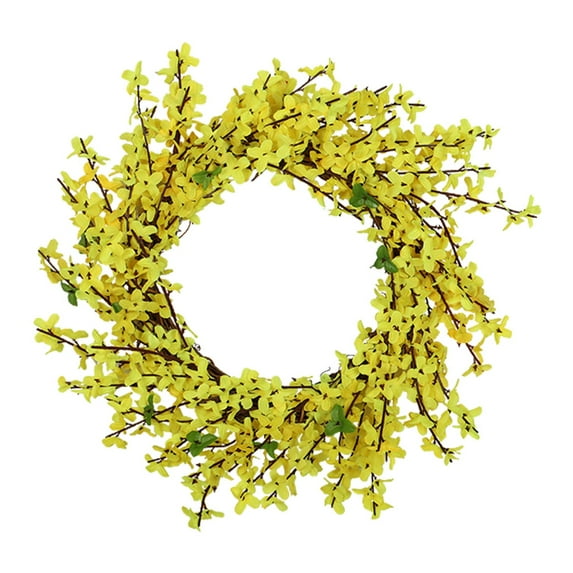 Clearance Items 18" Wooden Leaf Wreath – Golden Eucalyptus with White Pumpkins, Rustic Fall & Thanksgiving Front Door Hanging Decoration