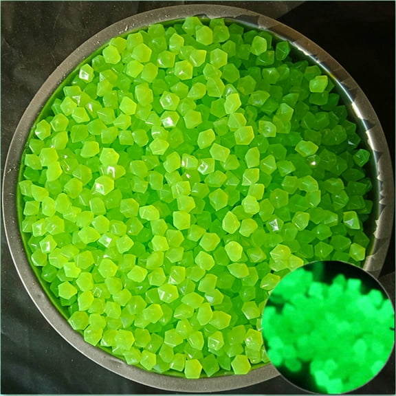 200 Pack Colored Glowing Stones, Rhombus Glowing Stones for Outdoor, Garden, Aquarium, Swimming Pool and Walkway Decor