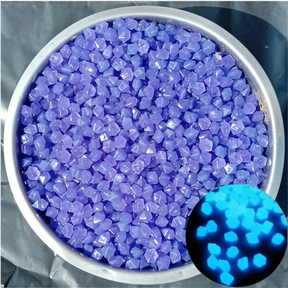 200 Pack Colored Glowing Stones, Rhombus Glowing Stones for Outdoor, Garden, Aquarium, Swimming Pool and Walkway Decor