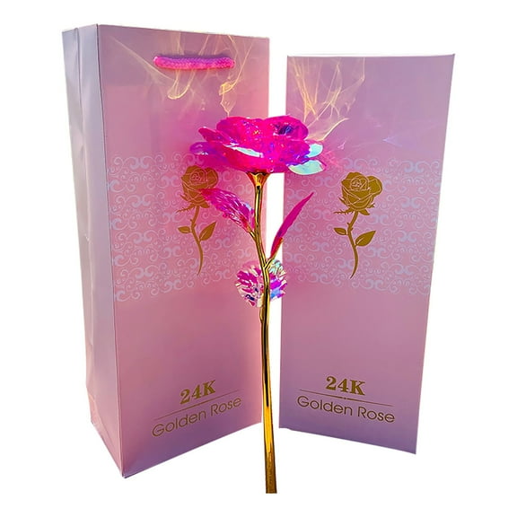 Clearance Items 24K Gold Foil Rose - Artificial forever Flower In Gift Box - Premium Gold Rose With Led Light for Wife, Girlfriend, Women - Perfect for Valentine'S Day, Birthday, Mother'S Day Gifts