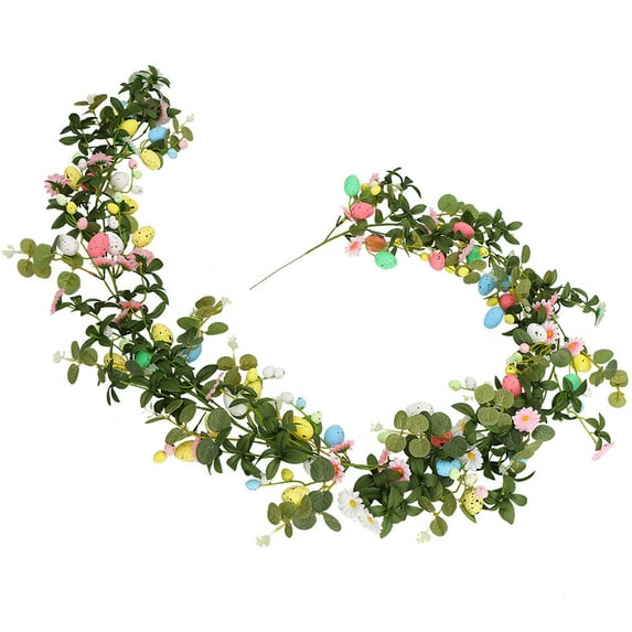 Clearance Items Artificial Easter Egg Garland, Rustic Spring Vine Wreath for Mantle, Easter Egg Decoration for Home, Table, or Tree, Perfect for Spring & Easter Holiday Decor