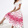 thumbnail image 1 of Items! Ashirexll Plus Size Dress for Women Short Sleeve Round Neck Casual Fashion Party Daily Elegant Printing Dress Maxi Skirt Pink M, 1 of 5