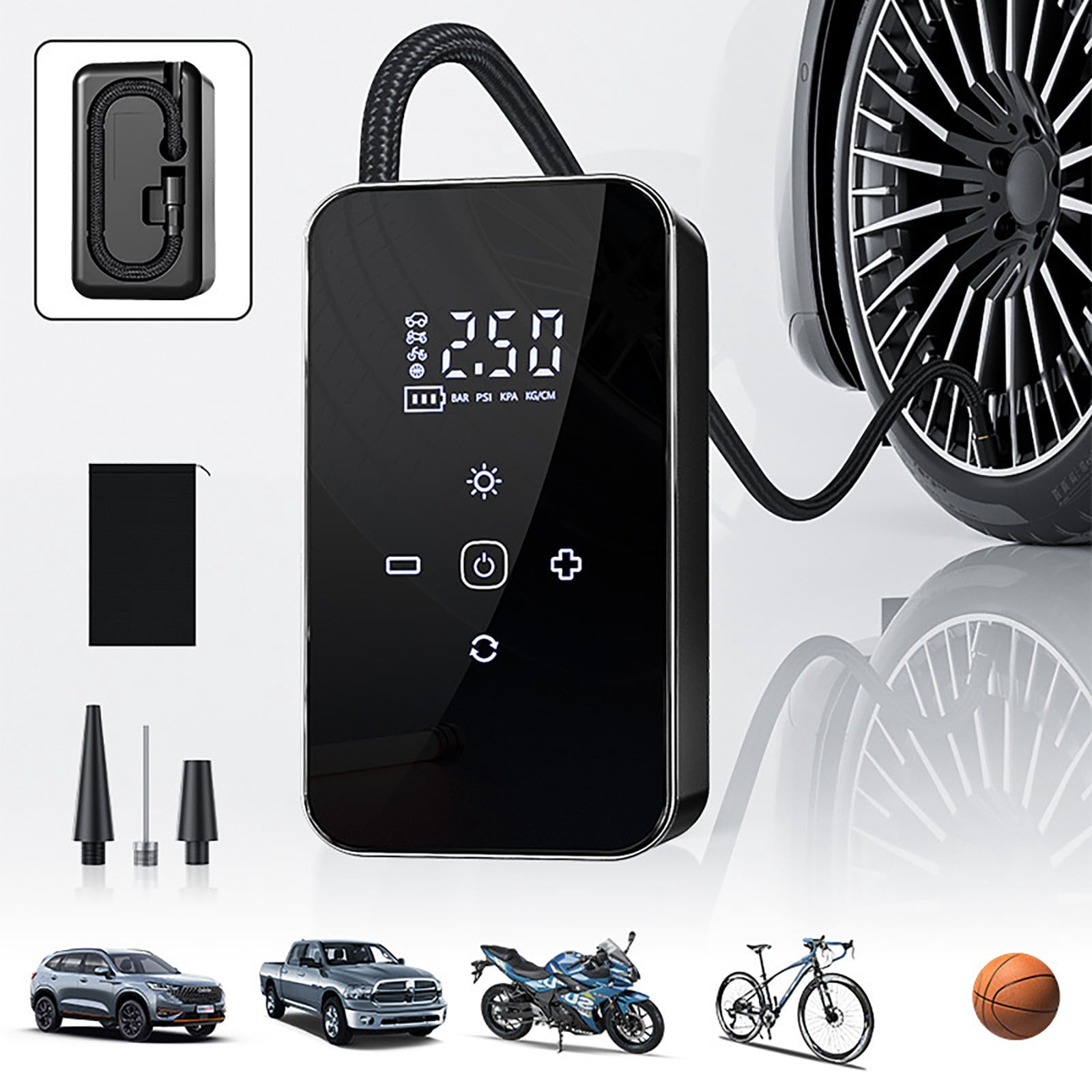 Clearance Items! Car Wireless Air Pump, Multi-Function Tire Inflator, Portable Air Compressor, Rechargeable Car Tire Pump, Wireless Inflator for Tires and Balls Sales Today Clearance!