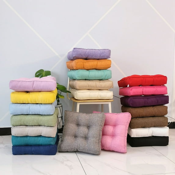 Chair Cushions for Dining Chairs, 17" x 17" Non-Slip Kitchen Chair Pads with Adjustable Ties, Memory Foam Indoor Chair Cushions for Dining Room, Chocolate (Pack of 1)