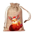 Clearance Items Christmas Burlap Bag Set Drawstring Advent Calendar