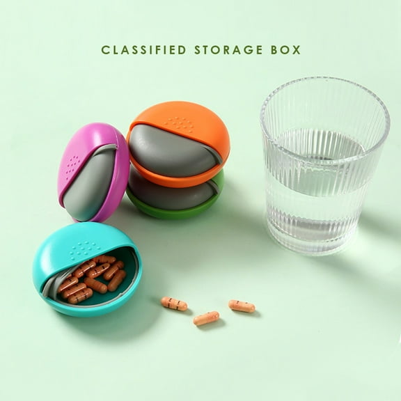 Circular Plastic Storage Box, One Grid Push-Pull Box, Portable Storage Container, Small Plastic Packaging Box, Organizer for Office or Home