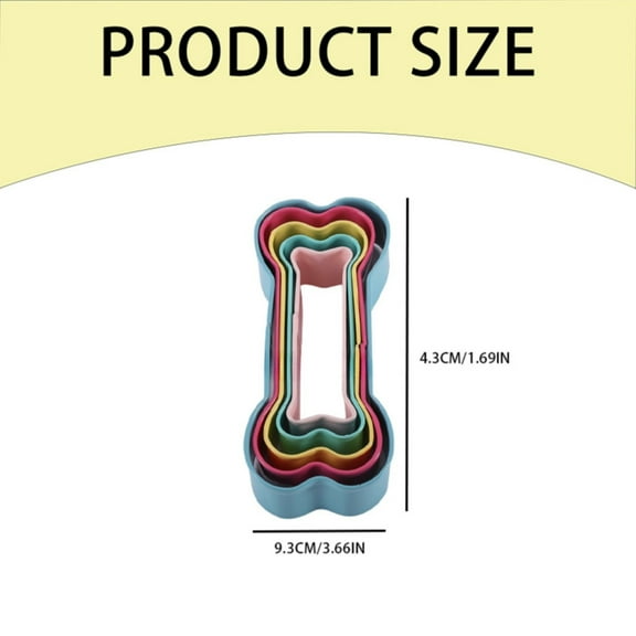 Clearance Items! Colorful Stainless Steel 5-Piece Cookie Cutter Set, Hilingoto 5Pcs/Set Dog Bone Shaped Cookie Cutter Stainless Cake Color Stainless 5 Piece Set of Powder Drying Baking Utensils