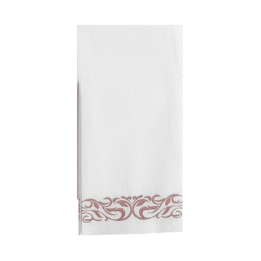 Clearance Items Disposable Bathroom Napkins, Single Use Guest Towels, Soft & Absorbent Linen Feel Paper Hand Towels for Kitchen, Parties, Weddings, Dinners, or Events, Rose Gold, 30x40cm