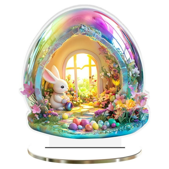 Clearance Items Easter Bunny and Egg 3D Acrylic Desktop Tabletop Decoration, Skeleton Ornament for Holiday, Perfect for Easter Spring Party, Home Decor & Tabletop Display