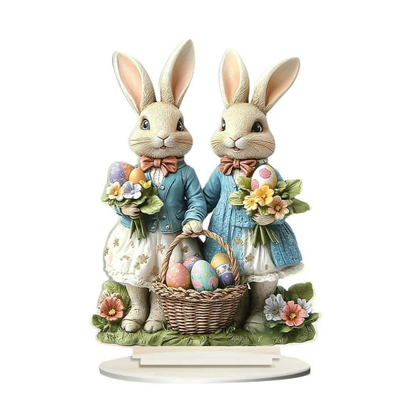 Clearance Items Easter Bunny Egg Decor, Cute Tabletop Ornament for Living Room and Bedroom, Spring Home Decoration for Kids, Ideal for Easter Celebrations and Holiday Parties