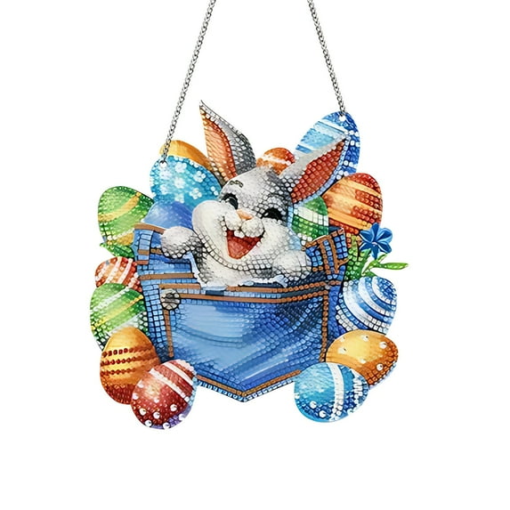 Clearance Items Easter Bunny Egg Hanging Pendant Ornament, Special Shaped Art for Adults, Ideal Wall, Door, and Garden Decor, Unique Easter Decoration for Home or Outdoor Celebrations