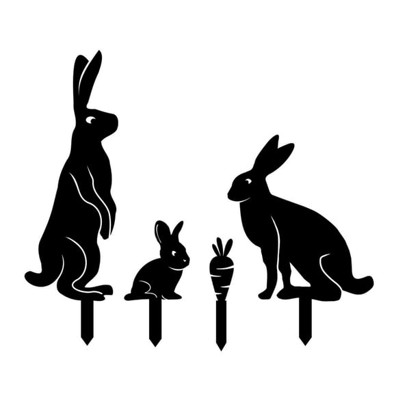 Clearance Items Easter Garden Decorations – Set of 3 Acrylic Ground Inserts With Easter Egg, Gnome, and Rabbit Designs – Durable Hollow Holiday Yard ornaments for Outdoor Garden, Lawn & Patio Decor