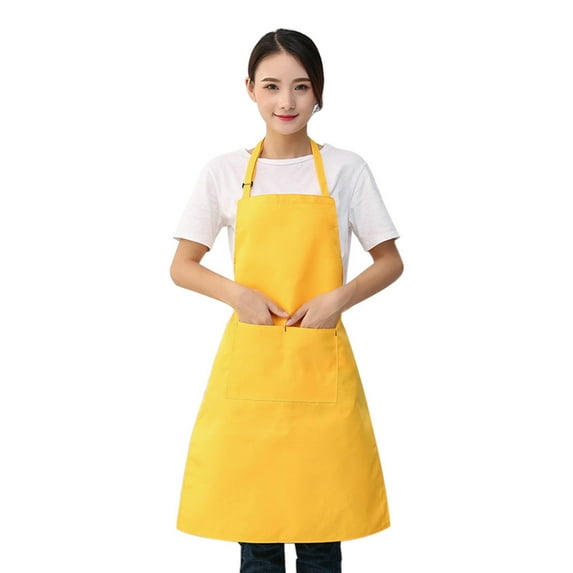 Clearance Items!Egooesam Kitchen Essentials,Kitchen Apron,Women Restaurant Home Kitchen BBQ Working Cooking Apron,Aprons For Cooking,Yellow