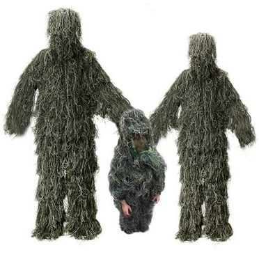 Clearance Items! FAJHHA 5-in-1 Ghillie Suit 3D Camouflage Hunting Gear,Includes Jacket,Pants,Hood,and Carry Bag,Outdoor Stealth Apparel for Hunting,Airsoft,Paintball,and Wildlife Observation