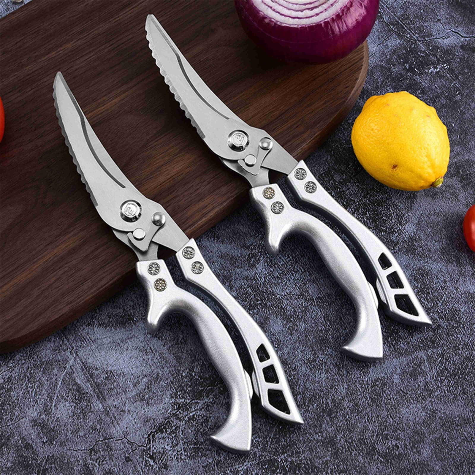 Sales Today Clearance! FAJHHA Automatic Stainless Steel Kitchen Scissors,Rebounding Scissors for Cutting,Kitchen Gadgets for Easy Cutting,Food Preparation Scissors for Cooking