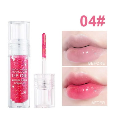 Clearance Items! FAJHHA Ice Clear Lip Gloss with Fine Sparkling Pearl-Moisturizing Lip Gloss,Warm Change Effect,Glossy Lips,Stained Lip Gloss for All-Day Wear,2.5ml