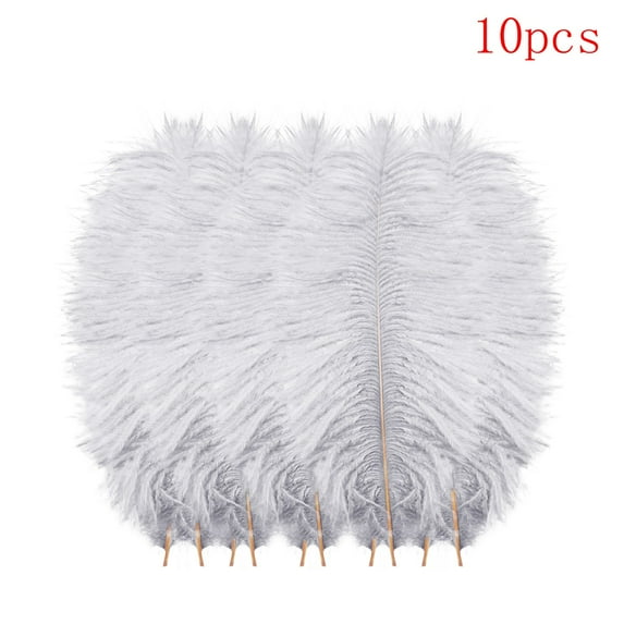 Clearance Items!Feathers,Ostrich Feathers,10 Pcs Multicolor Plumage for Wedding Party Centerpieces Flower Arrangement Home Decoration Plume Hair Craft Decoration Wedding Plumage (Gray)