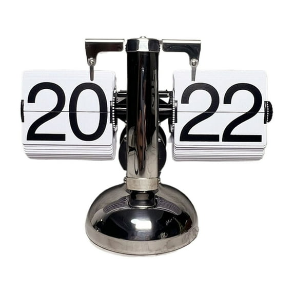 Clearance Items Flip Desk Clock, Retro Vintage Flip Desk Table Clock, Digital Flip Clock Sided Large Numbers Mechanical Flip Clock Wood Base For Living Room, Study Room And Office