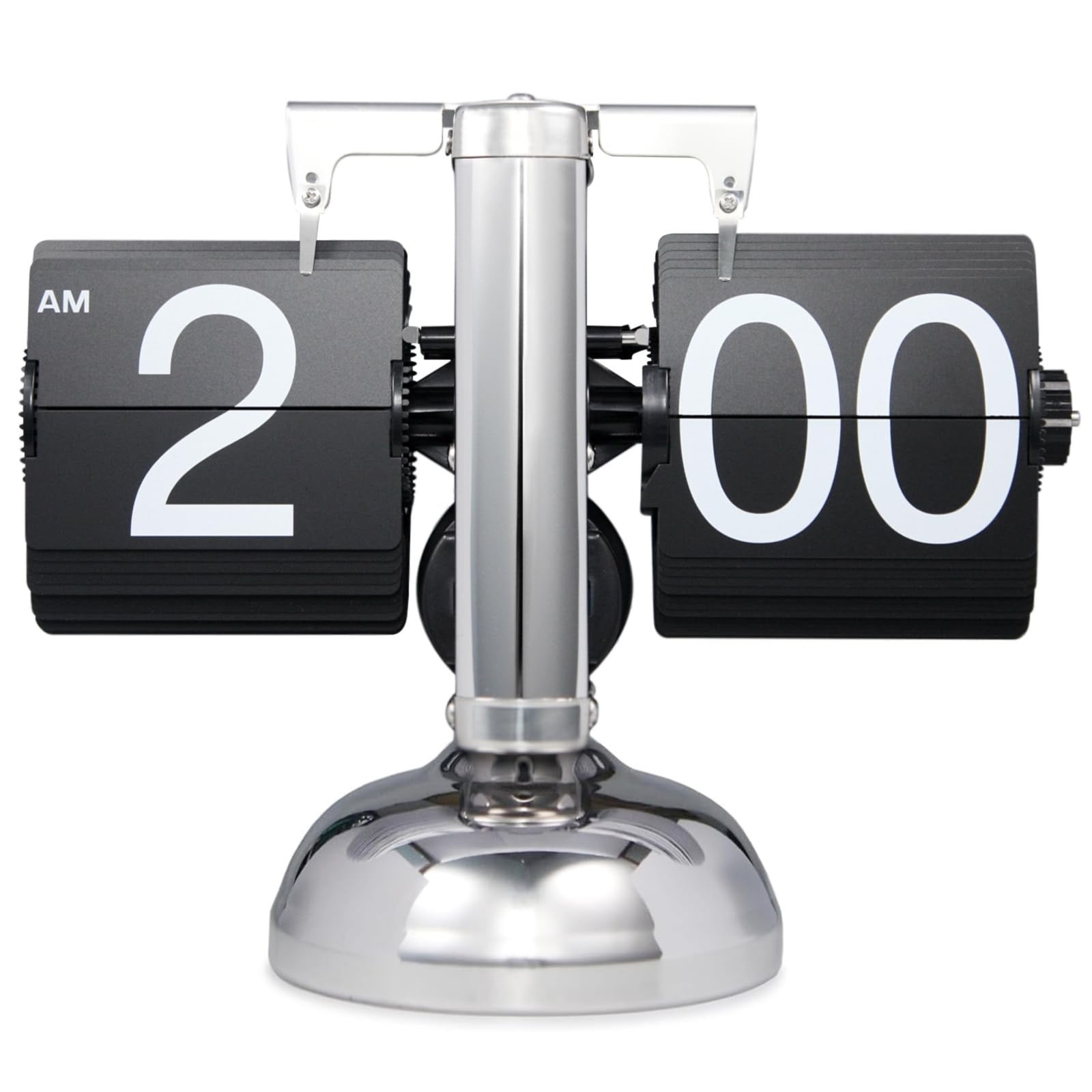 Clearance Items Flip Desk Clock, Retro Vintage Flip Desk Table Clock, Digital Flip Clock Sided Large Numbers Mechanical Flip Clock Wood Base For Living Room, Study Room And Office