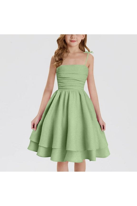 Items Girls Dresses 10-12 Formal Sleeveless Cami Dresses for Teen Crew Neck Smock Floral Dress Garden Party Dresses Birthday Dress Summer Dress with Sleeves Vestidos De NiñAs Elegantes