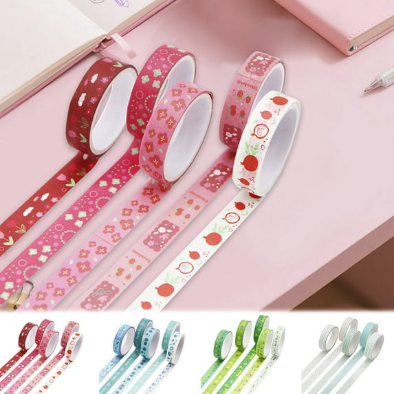 Clearance Items! Gosuguu 5 Rolls Washi Masking Tape, Decorative Craft Tape, Colored Masking Tape for Scrapbooking, Journals, DIY Planner, Creative Designs, Stationery, Arts & Crafts Tape