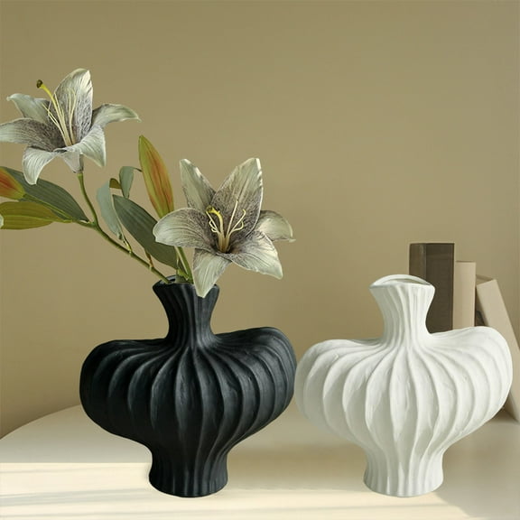 Gosuguu Plastic Imitation Glazed Vase, Flower Pot for Living Room Decoration, TV Cabinet Ornament, Dried Flower Arrangements, Decorative Home Utensil