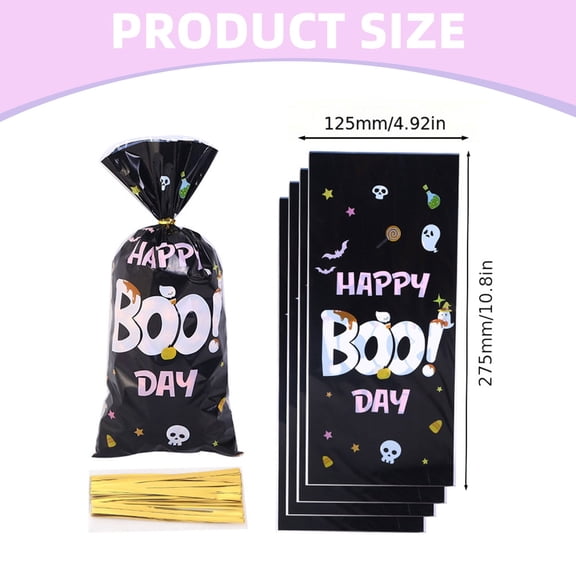 Clearance Items! Halloween Candy Bag (50Pc), Hilingoto Halloween Bags Halloween Bags 50 Halloween Bags Goodie Bags Gift Bags Trick Or Bags Bags with Ties for Holiday Halloween Party(50X Candy Bag)
