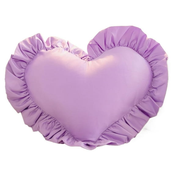 Clearance Items Heart Shaped Throw Pillow – Soft Plush Love Heart Cushion with Ruffles, Cozy Valentine’s Day Gift for Sofa, Couch, Bed, Living Room, Bedroom, and Home Decorative Accent