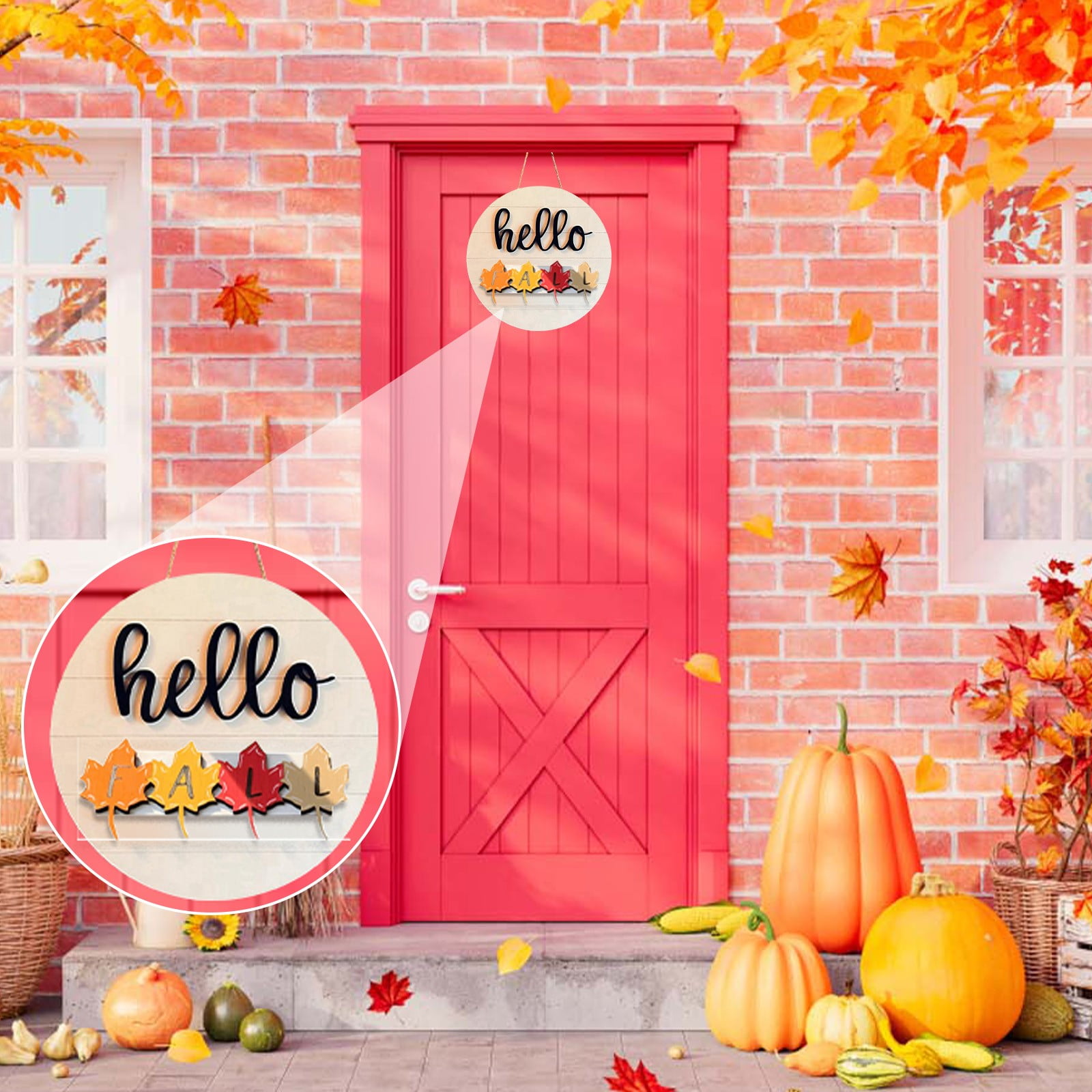 Clearance Items！ Interchangeable Welcome Sign For Front Door With 4 ...