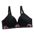 thumbnail image 1 of LADIGASU Fashion Women Flower Embroidery No Rims Fixed Cup Gathering Adjustable Buckle Daily Bra, 1 of 2