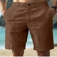 thumbnail image 1 of LADIGASU Men's Linen Solid Color Shorts Summer Fashion Outdoor Shorts Daily Breathable Straight Leg Shorts, 1 of 3