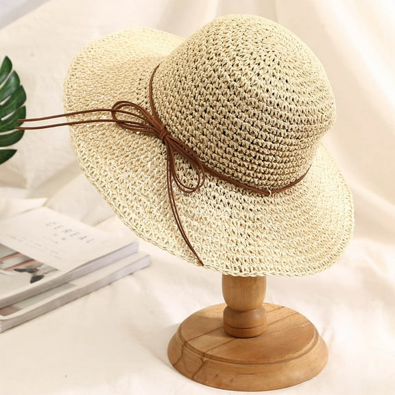 LADIGASU Women's Solid Color Fashion Cute Foldable Sun Hat Fisherman Hat Beach Cap