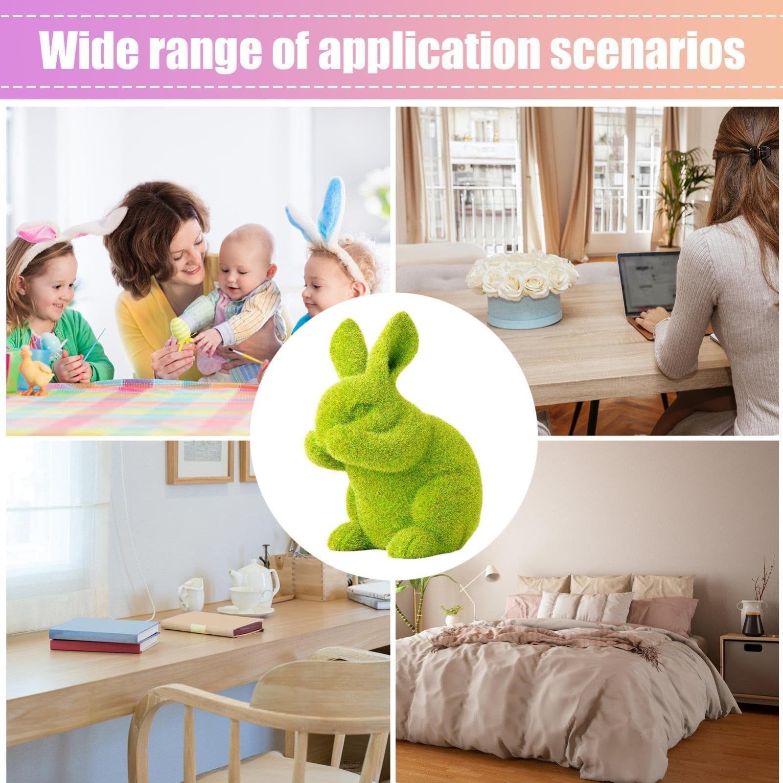 Clearance Items! Lssam Easter Flocked Resin Bunny Figurines Set ...